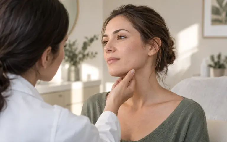 Évaluation médicale du duvet du visage avant une épilation laser afin d’identifier le risque de repousse paradoxale.